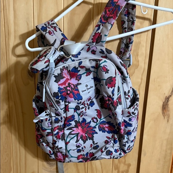 Vera Bradley Handbags - Vera Bradley Gray and Pink Floral Backpack
